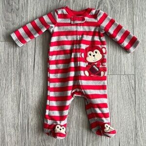 Little Wonders Monkey Football Long Sleeve Onesie Size  0-3 months